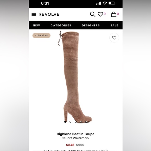 Stuart Weitzman suede over-the-knee boots in taupe. Size 7. Excellent condition. - Picture 4 of 15